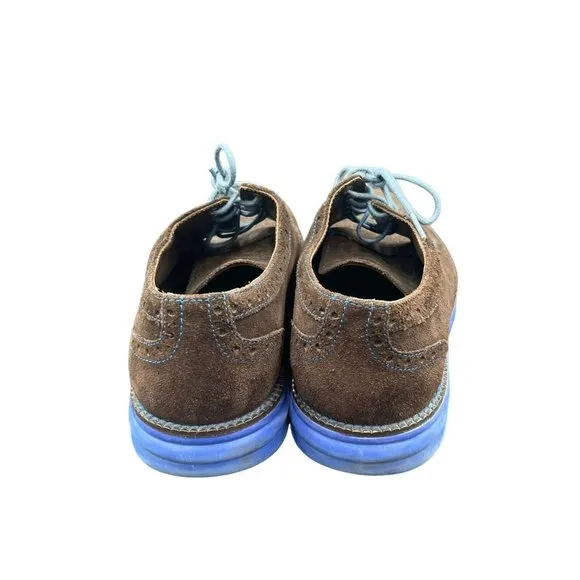 Donald J Pliner Oxford Shoes Mens 9.5 M EVEB Wingtip Brown Suede Blue Sneaker