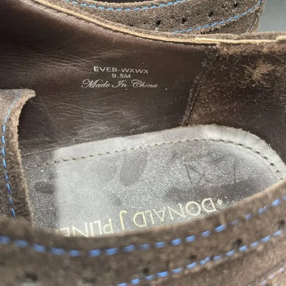 Donald J Pliner Oxford Shoes Mens 9.5 M EVEB Wingtip Brown Suede Blue Sneaker