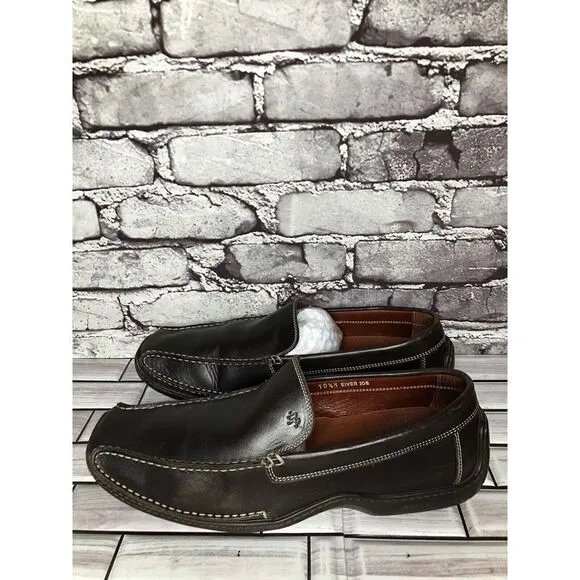 Donald J Pliner Sport Eiver Brown Leather Slip On Driving Loafers Shoes Men 10.5
