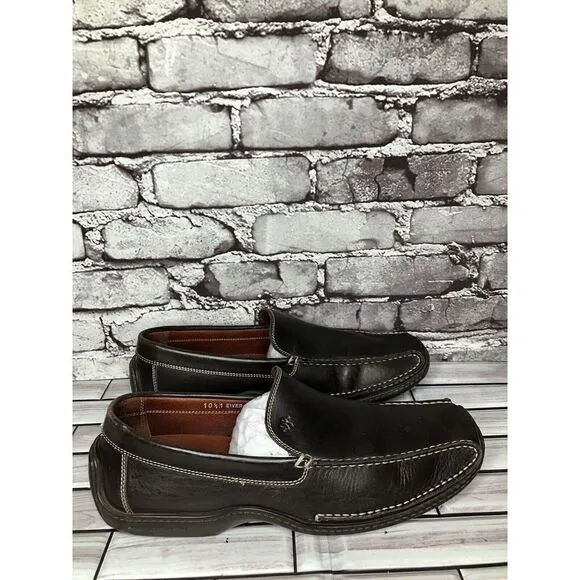 Donald J Pliner Sport Eiver Brown Leather Slip On Driving Loafers Shoes Men 10.5