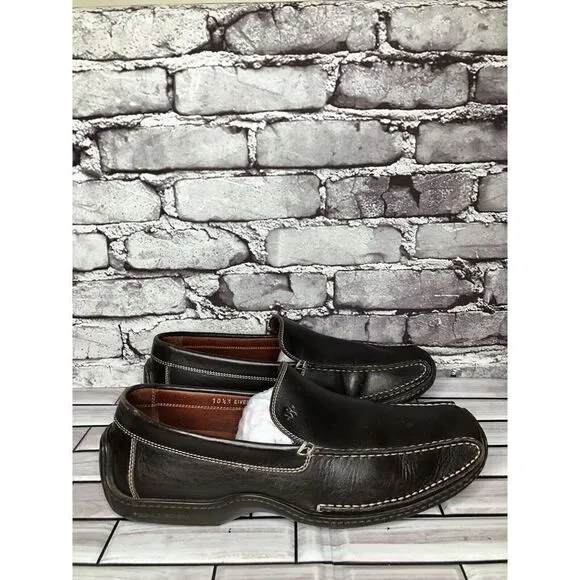 Donald J Pliner Sport Eiver Brown Leather Slip On Driving Loafers Shoes Men 10.5