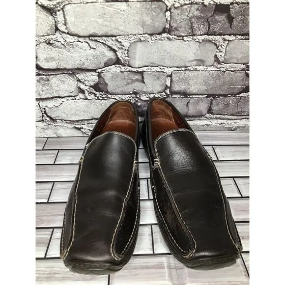 Donald J Pliner Sport Eiver Brown Leather Slip On Driving Loafers Shoes Men 10.5