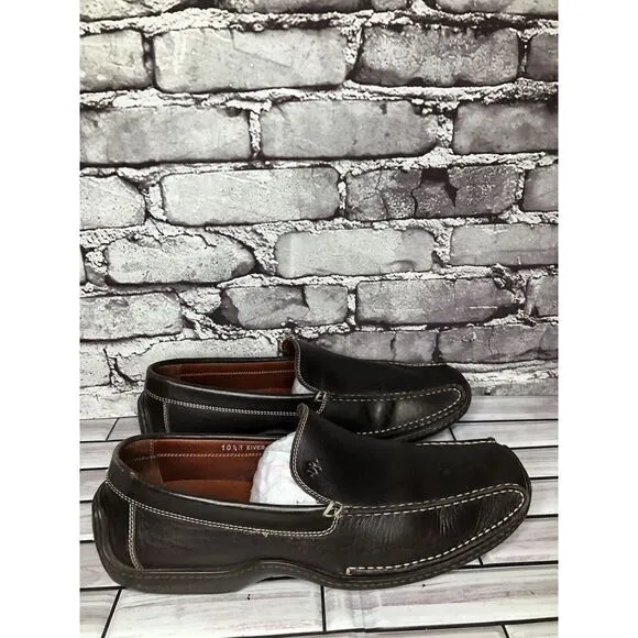 Donald J Pliner Sport Eiver Brown Leather Slip On Driving Loafers Shoes Men 10.5