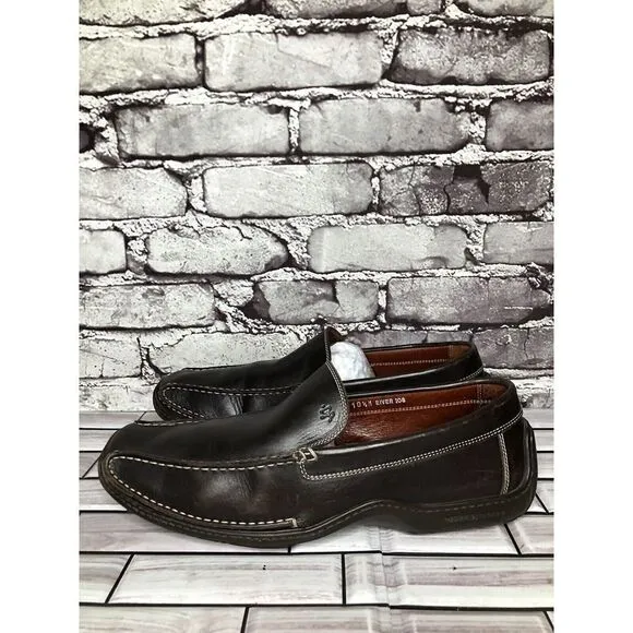 Donald J Pliner Sport Eiver Brown Leather Slip On Driving Loafers Shoes Men 10.5