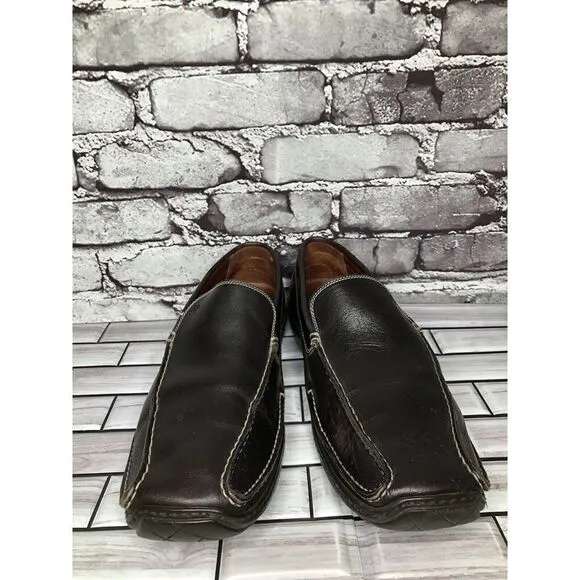 Donald J Pliner Sport Eiver Brown Leather Slip On Driving Loafers Shoes Men 10.5