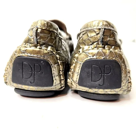 Donald Pliner driving moccasins. Croc embossed leather.  Gray. 6.5