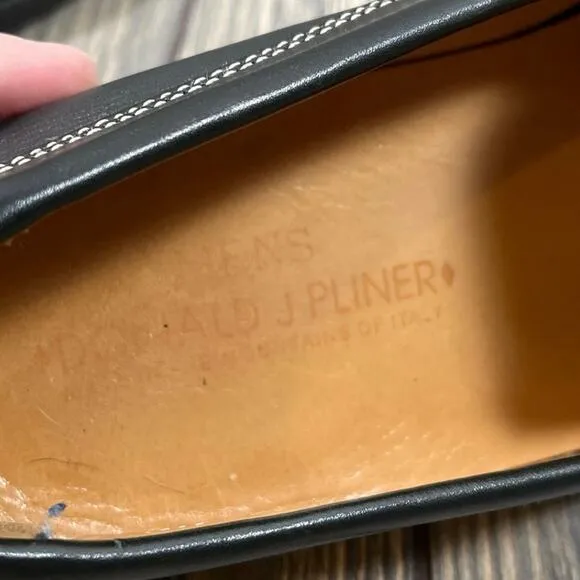 Donald Pliner EIVE Leather Driving Shoes Loafers Moccasins Men Sz 12 Italian