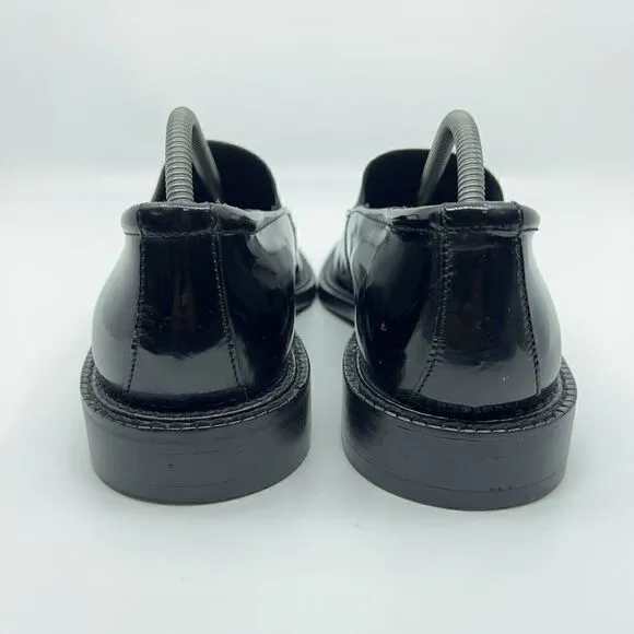 Donald Pliner Mens Size 9 Black High Gloss  Leather Moccasins Driving Shoes KATO