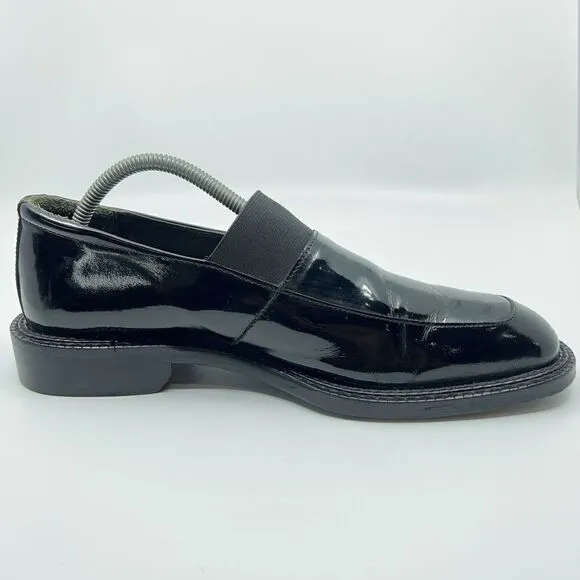 Donald Pliner Mens Size 9 Black High Gloss  Leather Moccasins Driving Shoes KATO