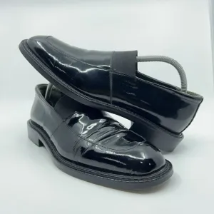 Donald Pliner Mens Size 9 Black High Gloss  Leather Moccasins Driving Shoes KATO