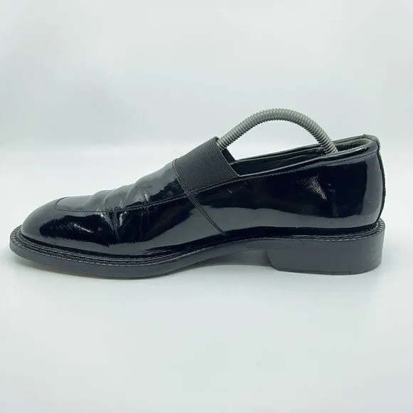 Donald Pliner Mens Size 9 Black High Gloss  Leather Moccasins Driving Shoes KATO