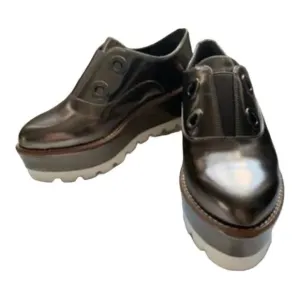Donna Karan Metallic Platform Shoes w/Lug Sole size 5