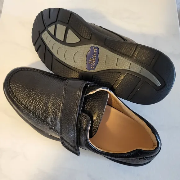 DR. Comfort Double Depth Casual Shoes, Size 13M, Color Black, Loafer Leather