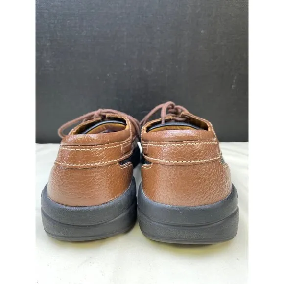 Dr Comfort Men's Black / Brown Leather Boat Shoes/ Loafers Size 11M SKU 5493