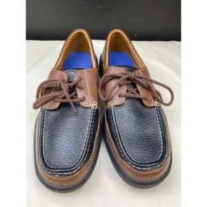 Dr Comfort Men's Black / Brown Leather Boat Shoes/ Loafers Size 11M SKU 5493