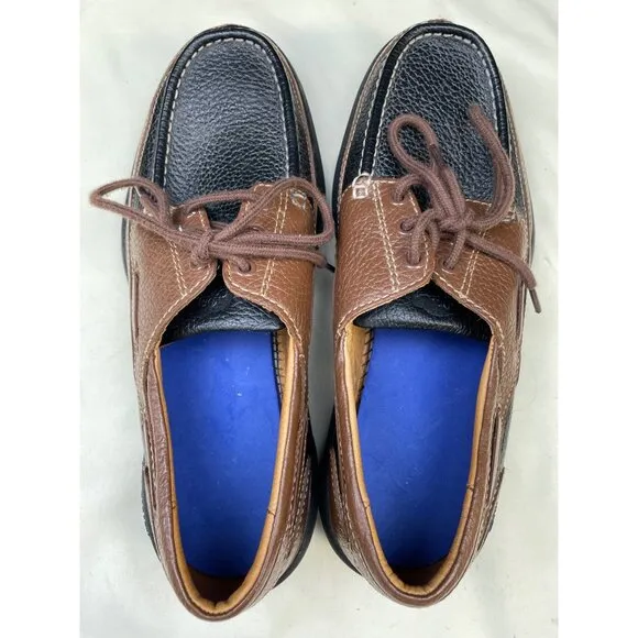 Dr Comfort Men's Black / Brown Leather Boat Shoes/ Loafers Size 11M SKU 5493