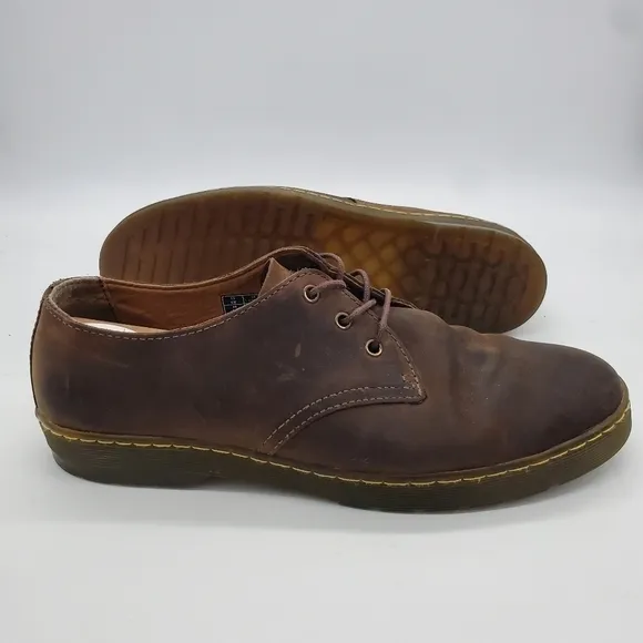 Dr Doc Martens Shoes Men 14M Leather 1461 Oxford Brown Crazy Horse
