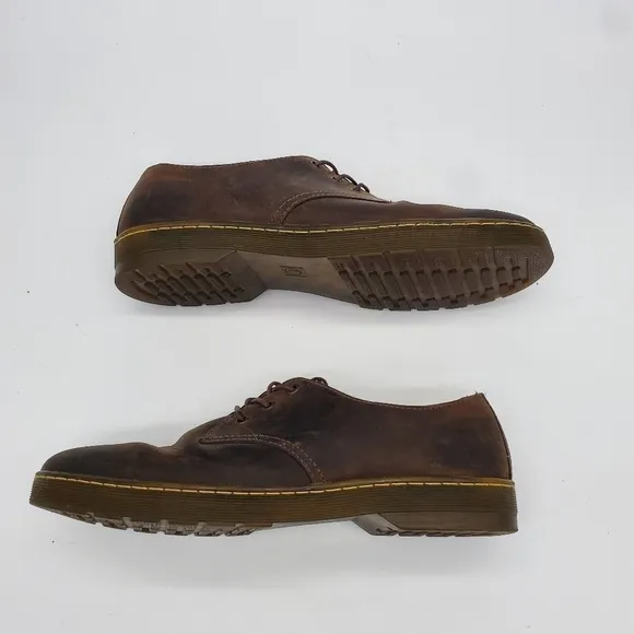 Dr Doc Martens Shoes Men 14M Leather 1461 Oxford Brown Crazy Horse