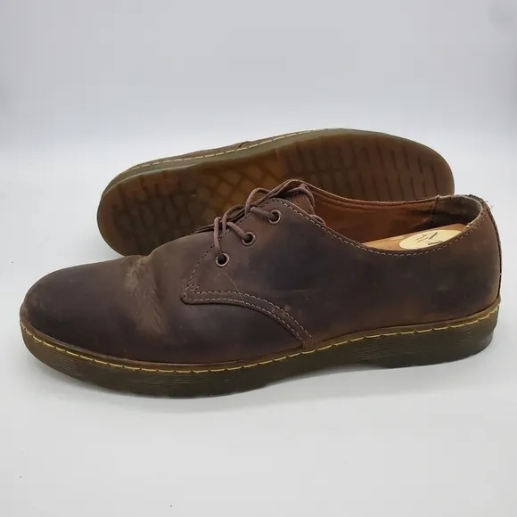 Dr Doc Martens Shoes Men 14M Leather 1461 Oxford Brown Crazy Horse