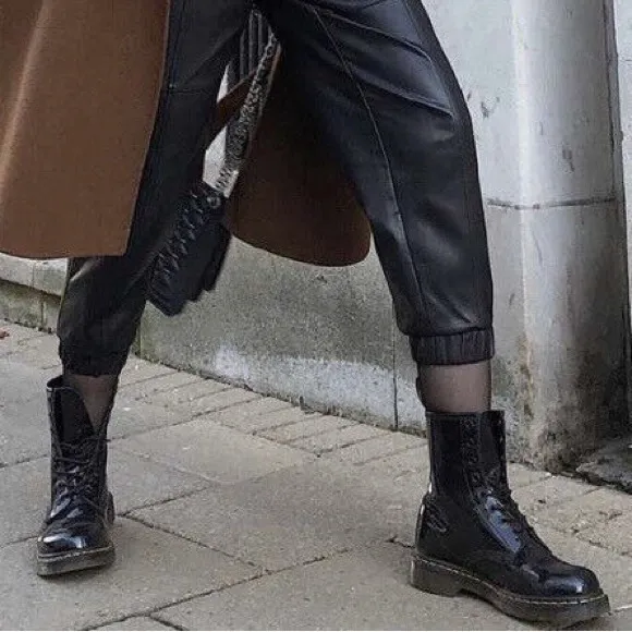Dr. Martens - 1460 Black Patent Leather Lace Up Combat Boots Doc’s Doc Marten 8