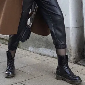 Dr. Martens - 1460 Black Patent Leather Lace Up Combat Boots Doc’s Doc Marten 8
