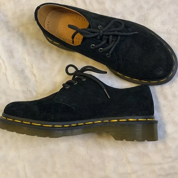 Dr. Martens 1461 Black Suede Oxford Shoes Size 5 Womens