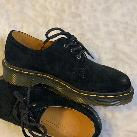 Dr. Martens 1461 Black Suede Oxford Shoes Size 5 Womens
