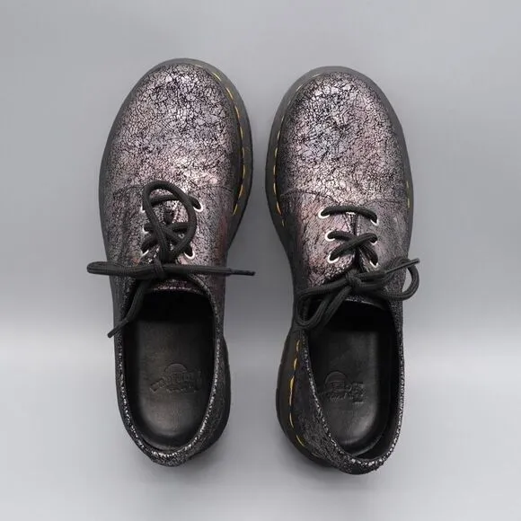 Dr Martens 1461 Metallic Leather Oxford Shoes Women's Size 7 Iridescent Crackle
