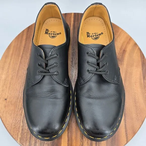Dr Martens 1461 Oxford Shoes Men's 9 Black Leather Lace Up Casual Comfort