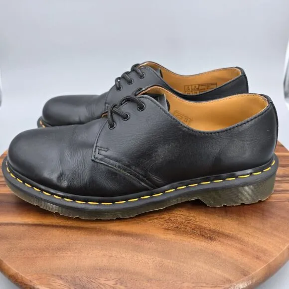Dr Martens 1461 Oxford Shoes Men's 9 Black Leather Lace Up Casual Comfort