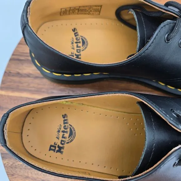 Dr Martens 1461 Oxford Shoes Men's 9 Black Leather Lace Up Casual Comfort