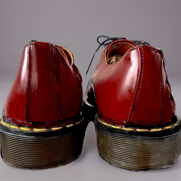 Dr. Martens 1461 Smooth Cherry Red Leather Unisex 6 Hole Oxford Shoes, Mens’ 10