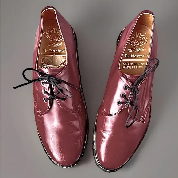 Dr. Martens 1461 Smooth Cherry Red Leather Unisex 6 Hole Oxford Shoes, Mens’ 10