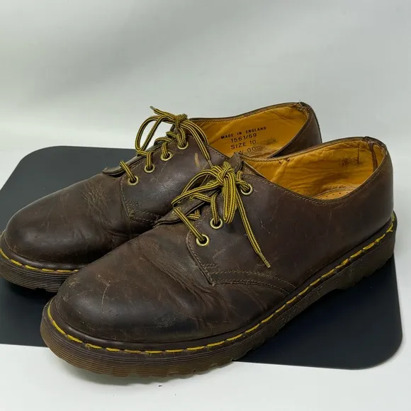 Dr Martens 1561/ 59 Made in England Men Low Cut Loafers Sz 11 US Brown SIZE 10UK