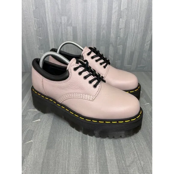 Dr. Martens 8053 Quad Leather Platform Shoes  Vintage Taupe Pisa Women’s 9