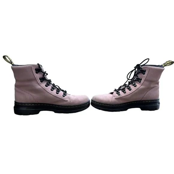 Dr Martens Combs W Chalk Pink Women Size 8 Combat Boots 27342279 Hi Suede WP
