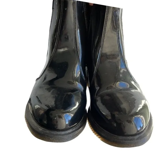 Dr. Martens - Faun Black Patent Leather Slip On Chelsea Boot Sz 9