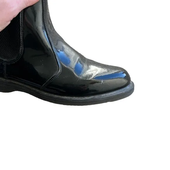 Dr. Martens - Faun Black Patent Leather Slip On Chelsea Boot Sz 9