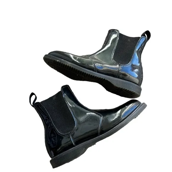 Dr. Martens - Faun Black Patent Leather Slip On Chelsea Boot Sz 9