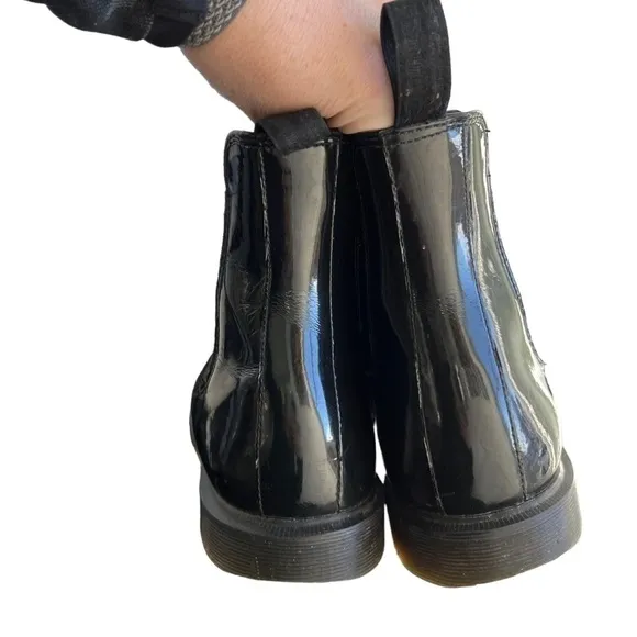 Dr. Martens - Faun Black Patent Leather Slip On Chelsea Boot Sz 9