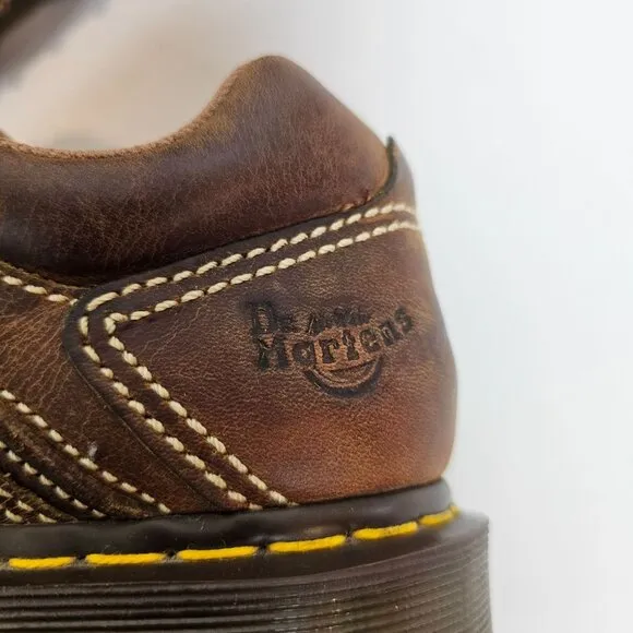 Dr. Martens Keith Brown Leather Shoes Men Size 9 Women 10 Oxford Chunky Lug Sole