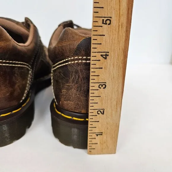 Dr. Martens Keith Brown Leather Shoes Men Size 9 Women 10 Oxford Chunky Lug Sole