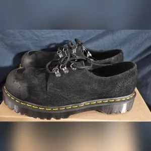Dr. Martens Mens 1461 Burnished Hairy Suede ST Shoes Black Size 10 New No Box