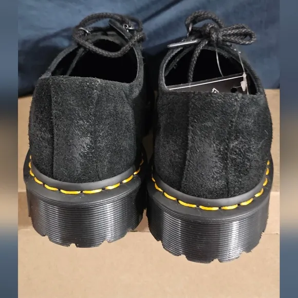 Dr. Martens Mens 1461 Burnished Hairy Suede ST Shoes Black Size 10 New No Box