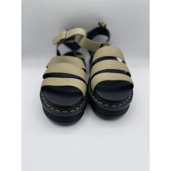 Dr. Martens Women Blaire 3 Strap Parchment Beige Sandal Shoes Sz EU 39/US 8 New