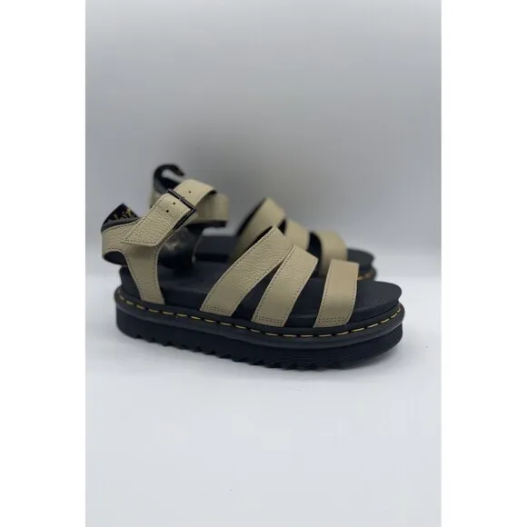 Dr. Martens Women Blaire 3 Strap Parchment Beige Sandal Shoes Sz EU 39/US 8 New
