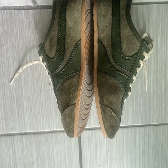 Dries Van Noten Green Sneakers Suede Low-Top
