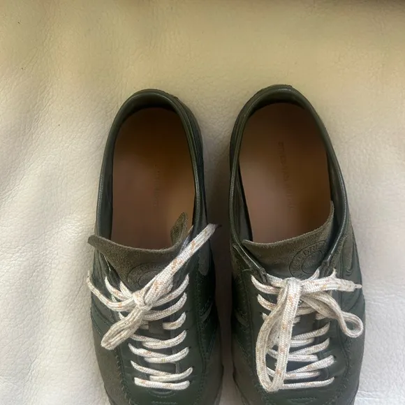 Dries Van Noten Green Sneakers Suede Low-Top
