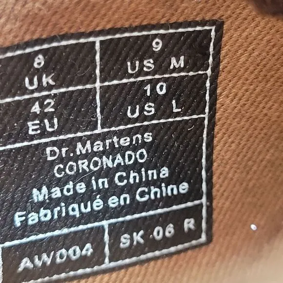 Dr Martens Coronado Light Brown Suede Leather Mens Shoes Size 9