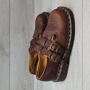 Dr.Martens Women Y2K Original Leather England Tractor Clog Shoes Sz UK 4 US6